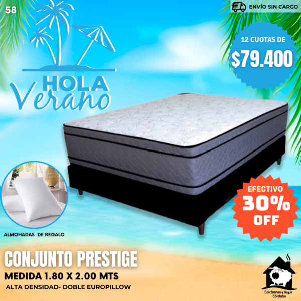 Conjunto Prestige Alfa Resortes 180x200x35