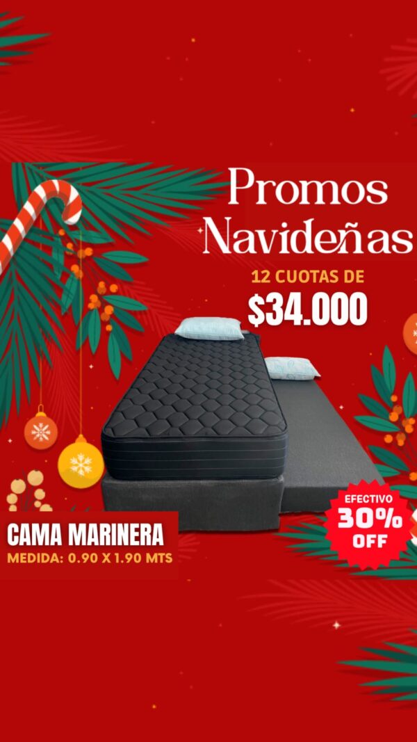 Promo Navideña: Marinera 90X190 + Nuevo Lujo 90x190x24