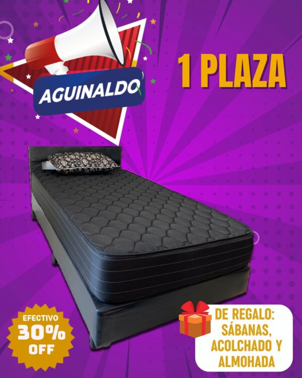 Promo Aguinaldo: Conjunto Nuevo Lujo 80x190x24 + Sabanas y acolchado!!
