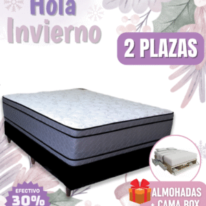 Conjunto Prestige Omega 140x190x33 + Cama Box Prestige (4 o 6 cajones, zapatero y baulera)