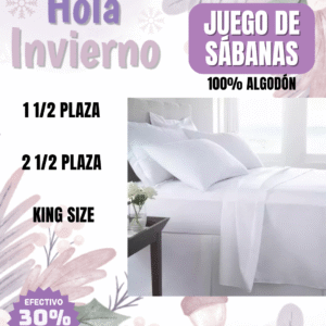 Juego de Sabana 100% algodón King con terminación