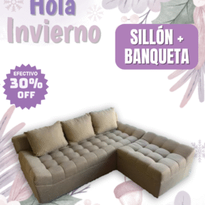 Esquinero Julieta + banqueta 180x160 (almohadones fijos)