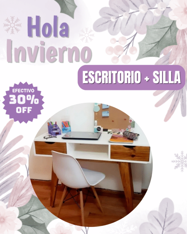 Escritorio Nórdico + 1 Silla Nórdica