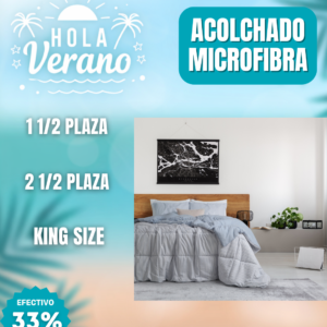 Acolchado Microfibra 1 1/2 Liso y Estampado