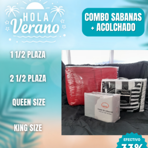 Combo sabanas + acolchado 11/2